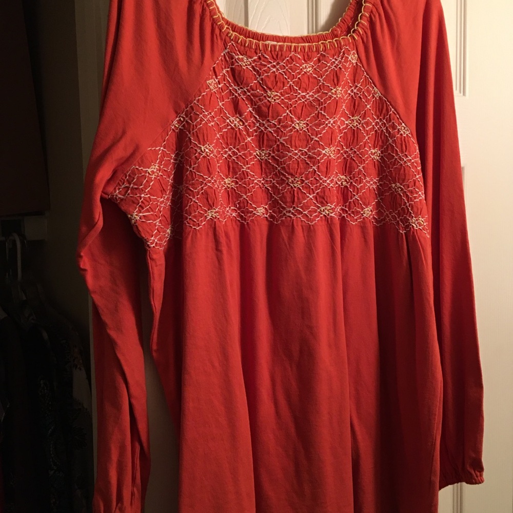 Roamans orange 1X long sleeve top